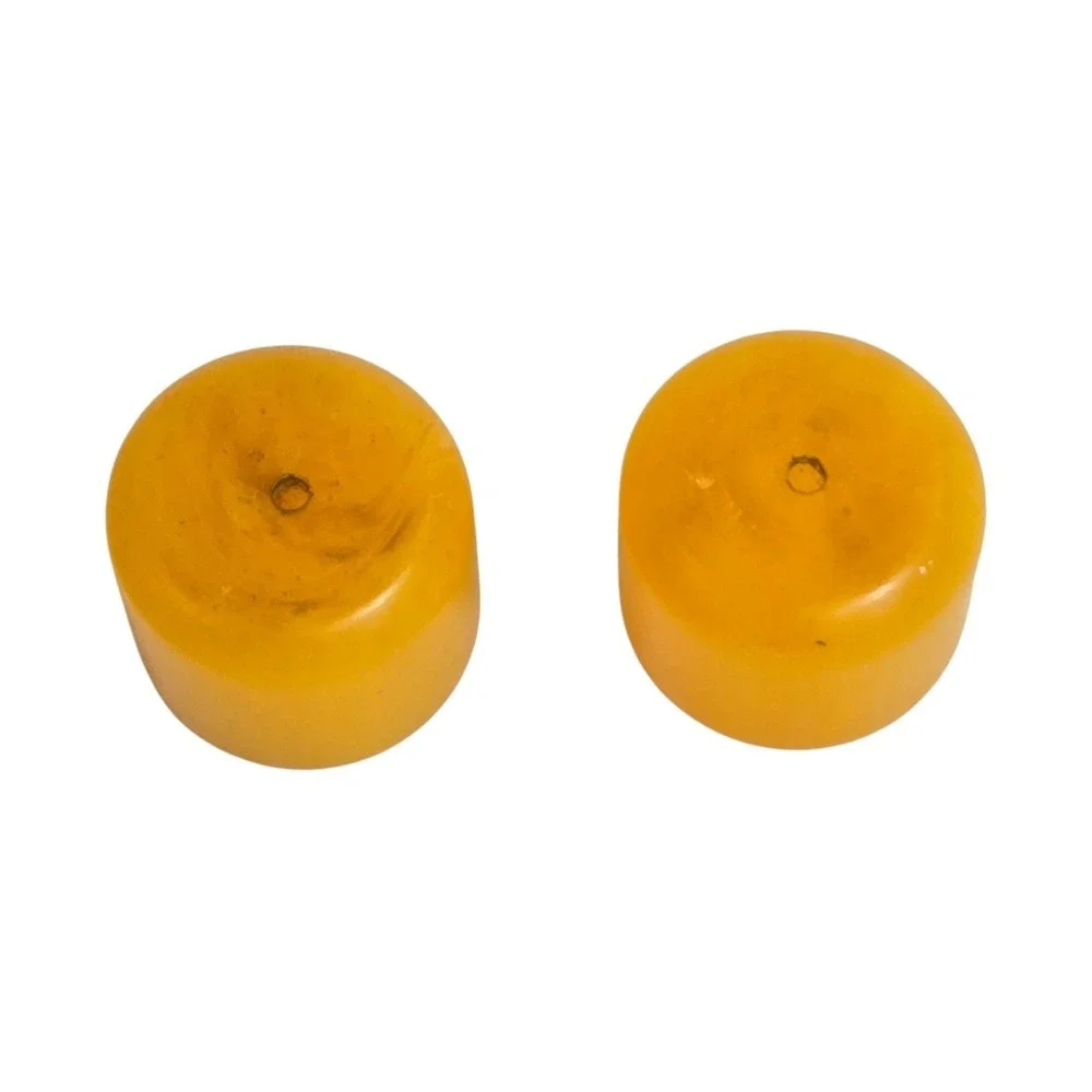 Lot 2 Large Antique Butterscotch Swirl Faux Amber Bakelite Barrel‎ Beads 18.8mm